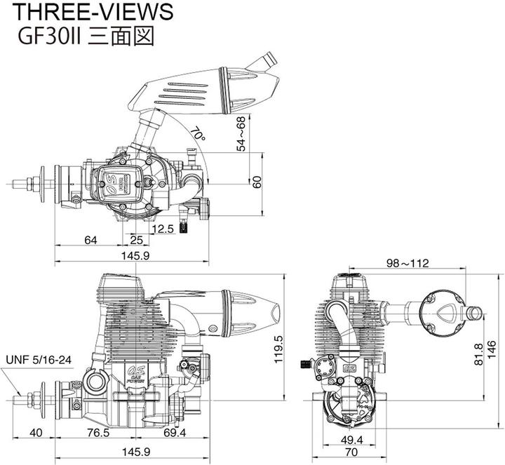Produktbild OS Engine GF30 II (70T2) w/F-6040 SILENCER (#3A010)