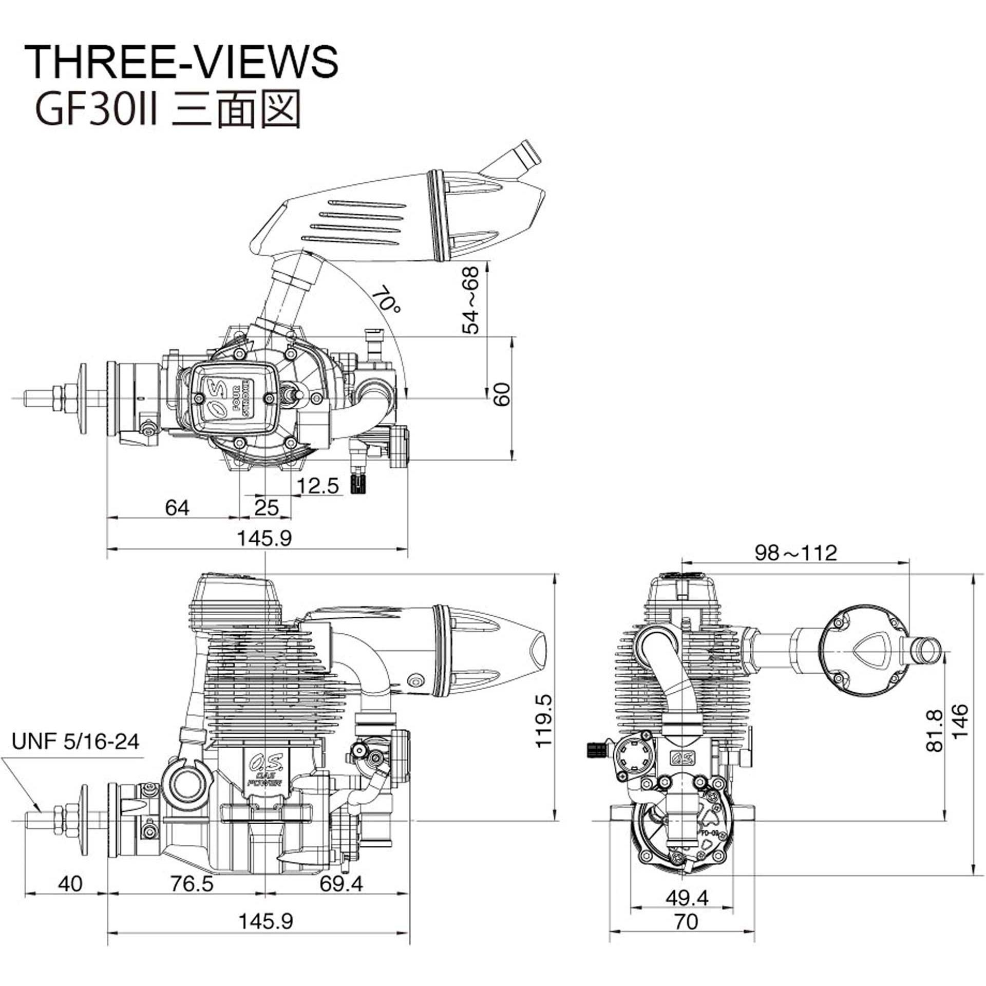 Thumbnail - OS Engine GF30 II (70T2) w/F-6040 SILENCER (#3A010)