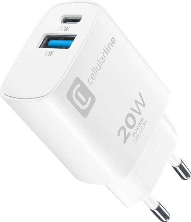 Image du produit Cellularline Chargeur de voyage à double port Apple PD 20W blanc (20 W, 2 ports)