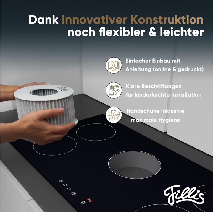 Actual product image Aktivkohlefilter für Bora Pure Puru & X Pure Puxu, 4 Stück