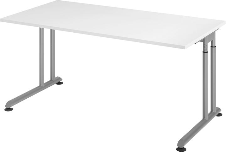 Actual product image Escritorio Desk C-foot 160x80cm white/silver (160 x 80 cm)