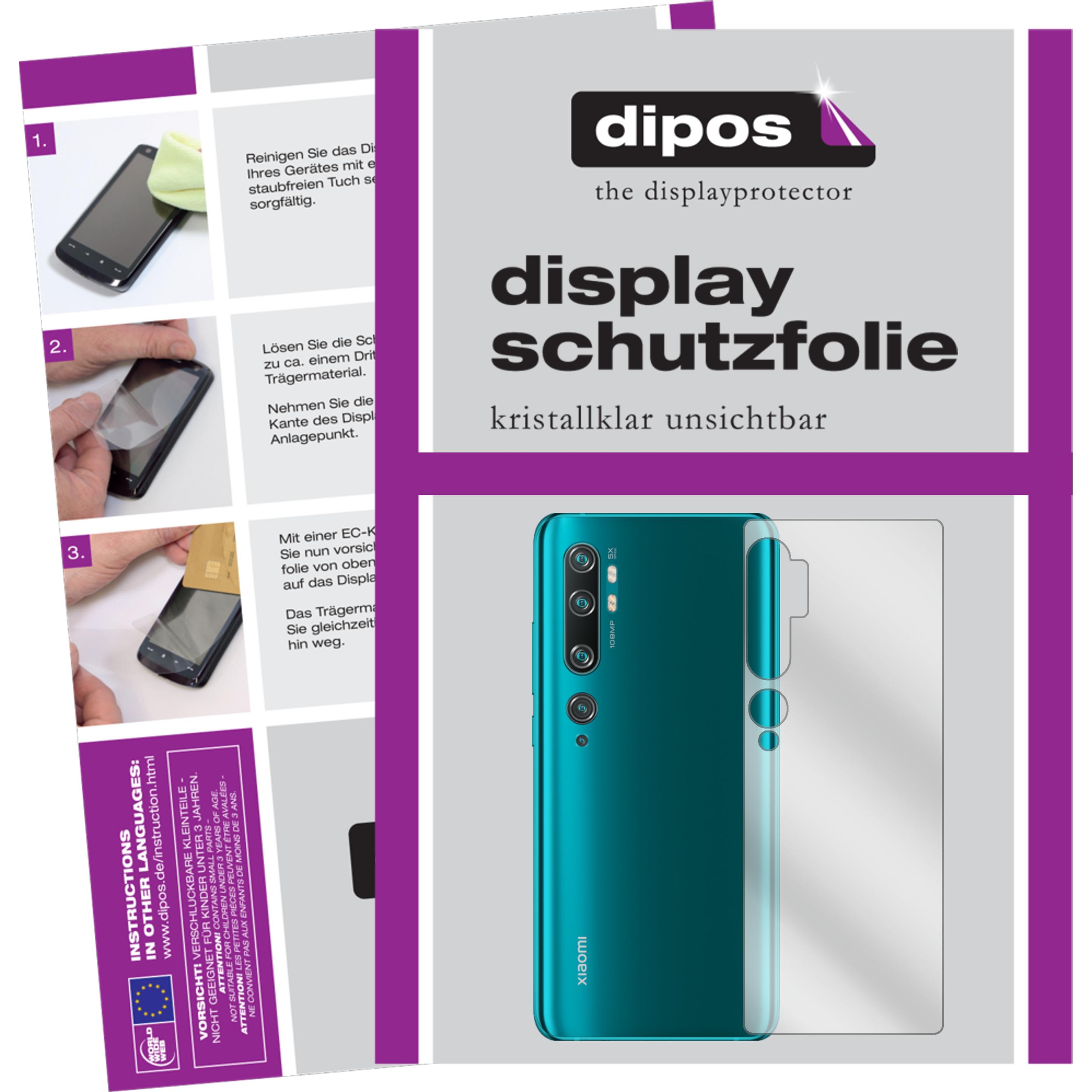 Dipos Displayschutzfolie Crystalclear (2 Stück, Xiaomi Mi Note 10), Smartphone Schutzfolie, Transparent