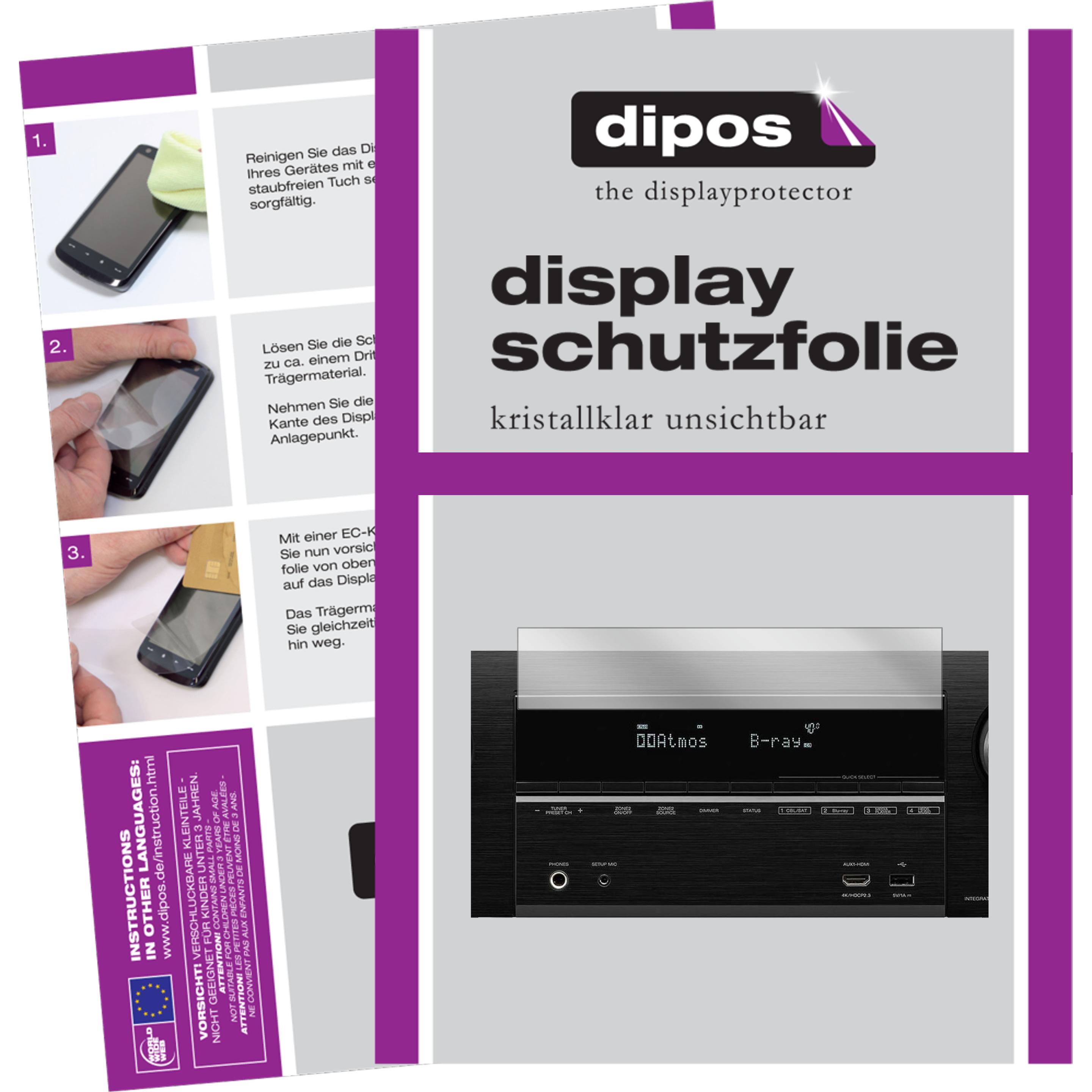 Dipos Displayschutzfolie Crystalclear (2 Stück, AVR-X3600H), Tablet Schutzfolie