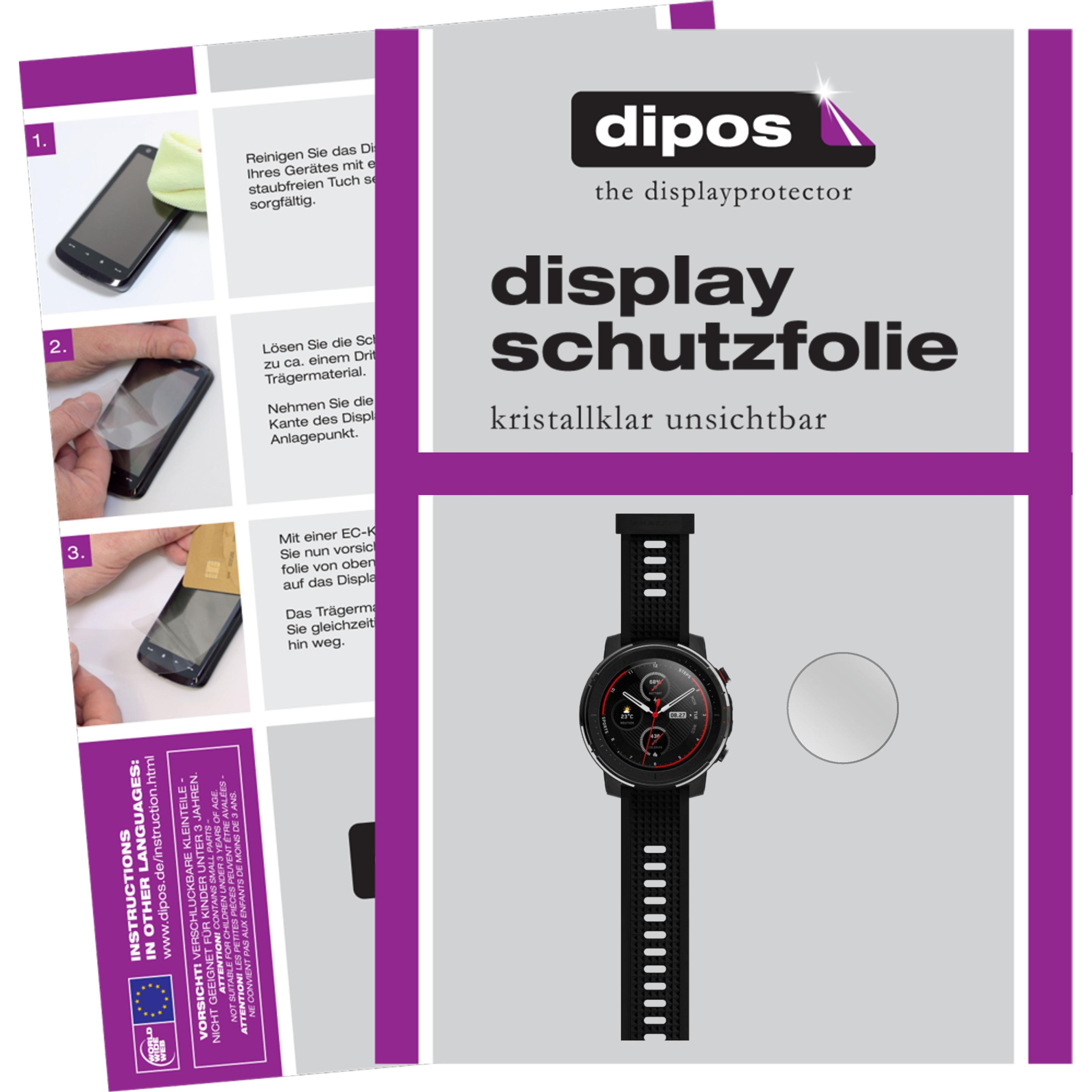 Dipos Displayschutzfolie Crystalclear, Smartwatch Schutzfolie, Transparent