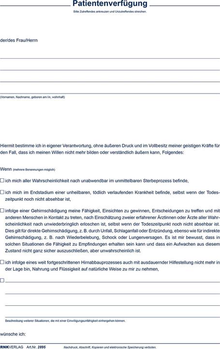 Actual product image Rnk Publisher Living Will Forms