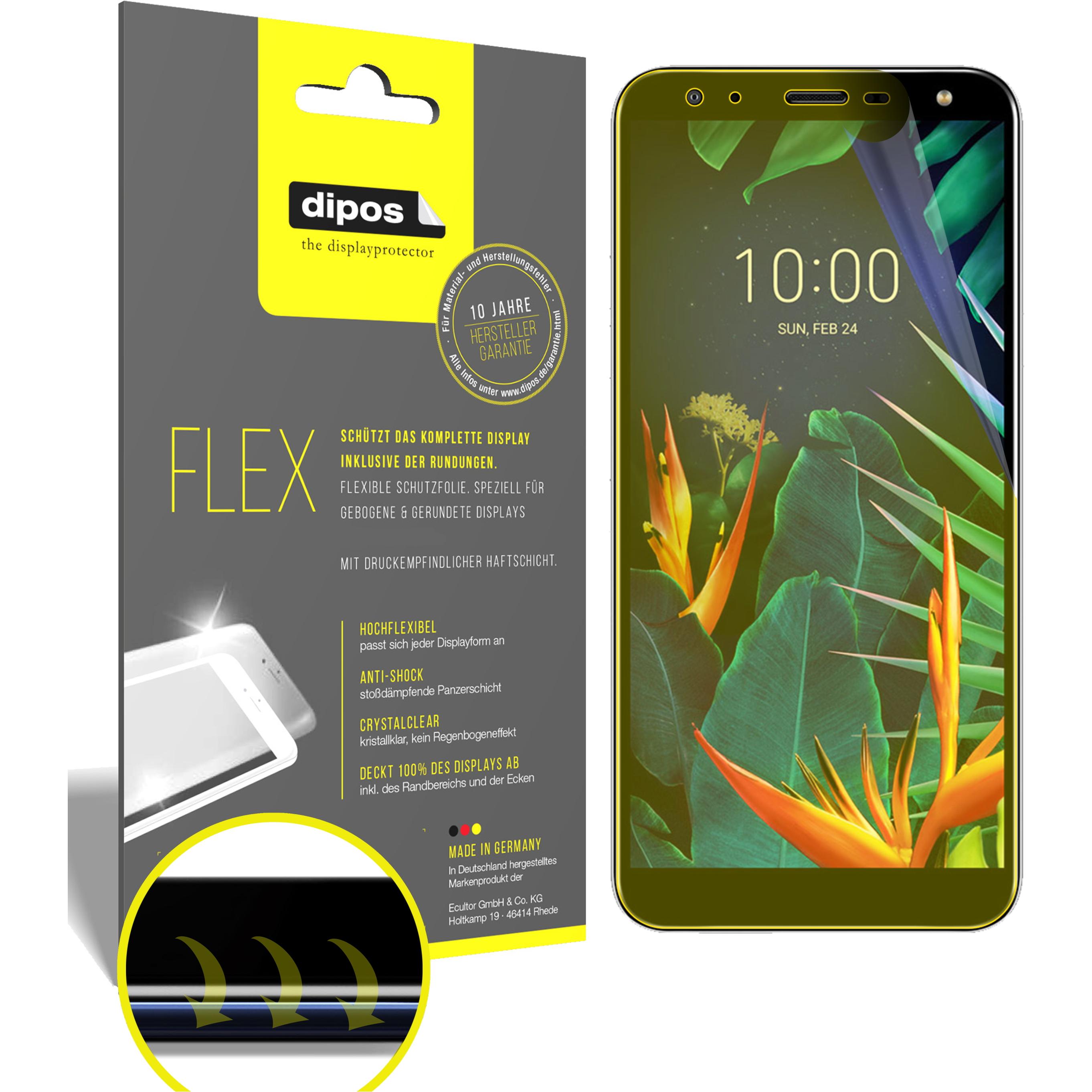 Dipos Displayschutzfolie Full-Cover 3D (3 Stück, LG K40s), Smartphone Schutzfolie, Transparent