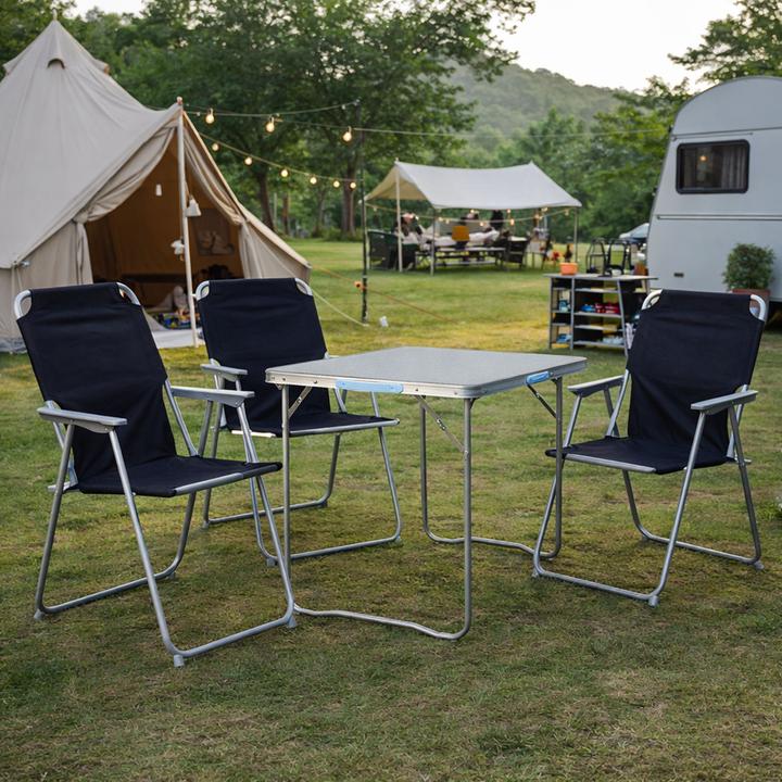 Produktbild Mojawo 4-teiliges Campingmöbel Set Alu L70xB50xH59cm schwarz