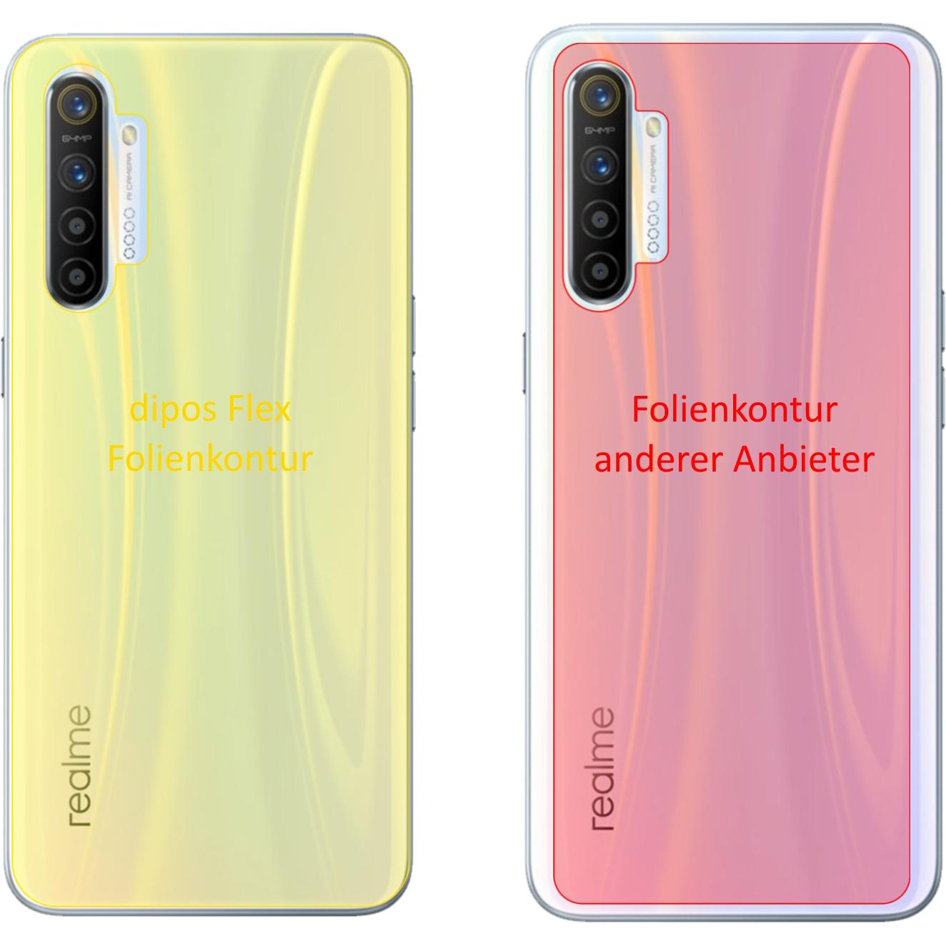 Thumbnail - Dipos Displayschutzfolie Full-Cover 3D (2 Stück, Realme X2), Smartphone Schutzfolie, Transparent