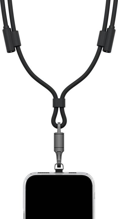 Actual product image Energea Lasso Lanyard Cable USB-C Phone Lanyard - USB-C 1.5m 240W Black (1.50 m, 240 W)