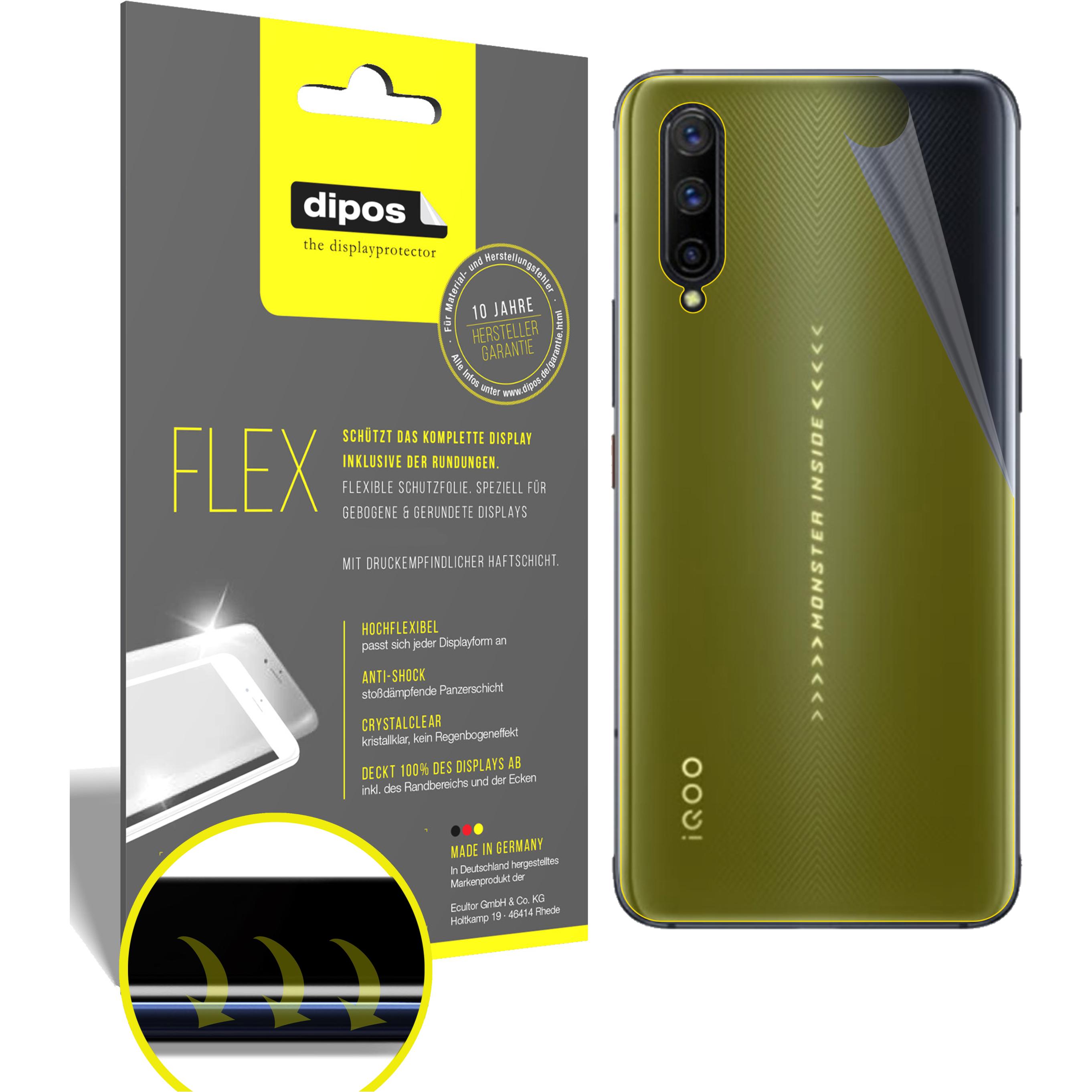 Dipos Displayschutzfolie Full-Cover 3D (3 Stück, Vivo IQOO Pro), Smartphone Schutzfolie, Transparent