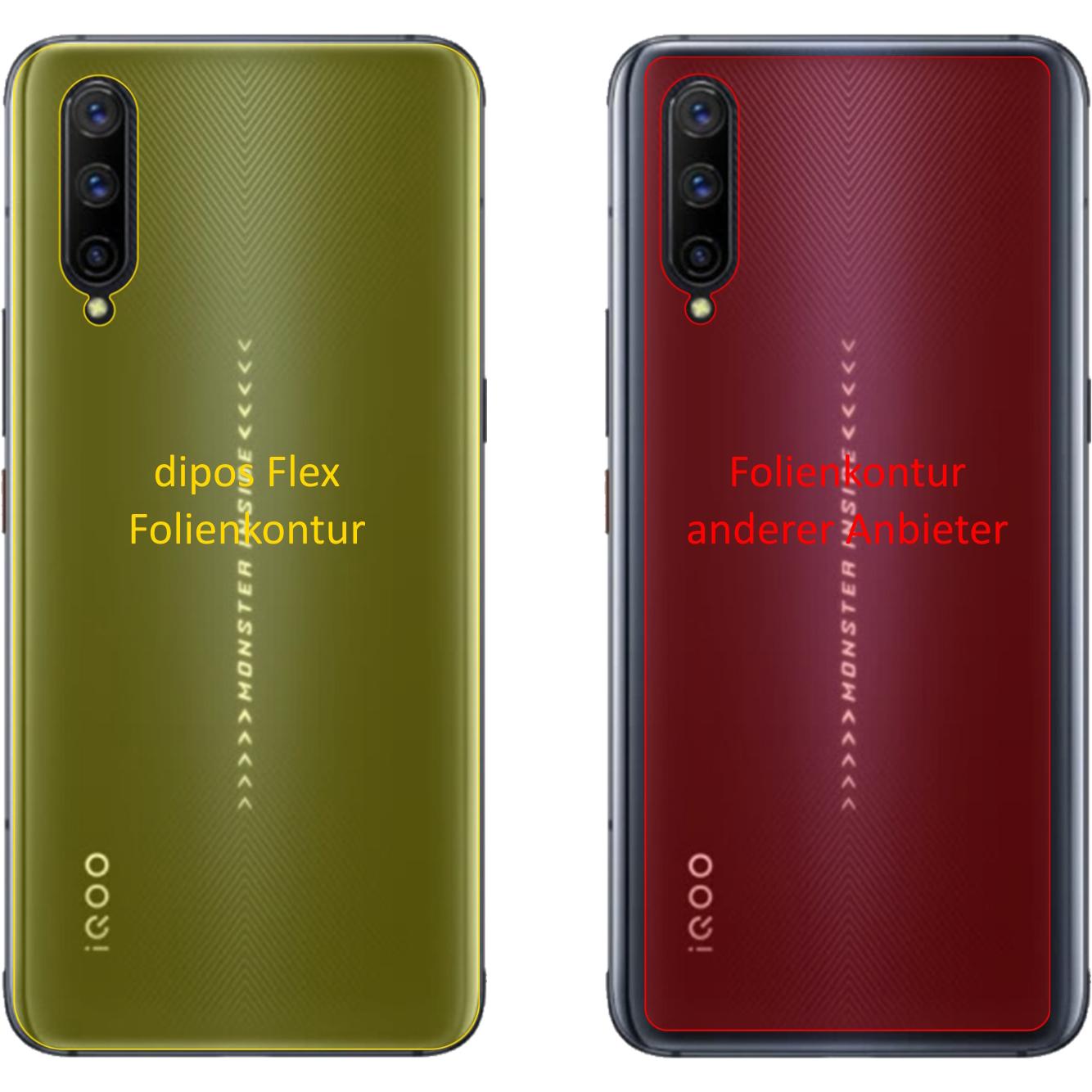Thumbnail - Dipos Displayschutzfolie Full-Cover 3D (3 Stück, Vivo IQOO Pro), Smartphone Schutzfolie, Transparent