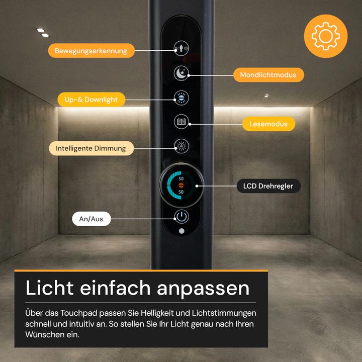 Produktbild Enovalite LED Büro-Stehleuchte Up&Down mit Sensor