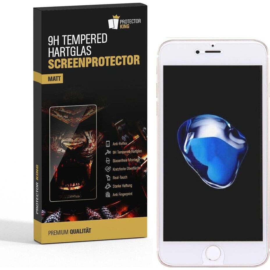 Protectorking 4x Echtes Tempered 9H Panzerhartglas Matt Entspiegelt (4 Stück, Apple iPhone 8), Smartphone Schutzfolie, S...