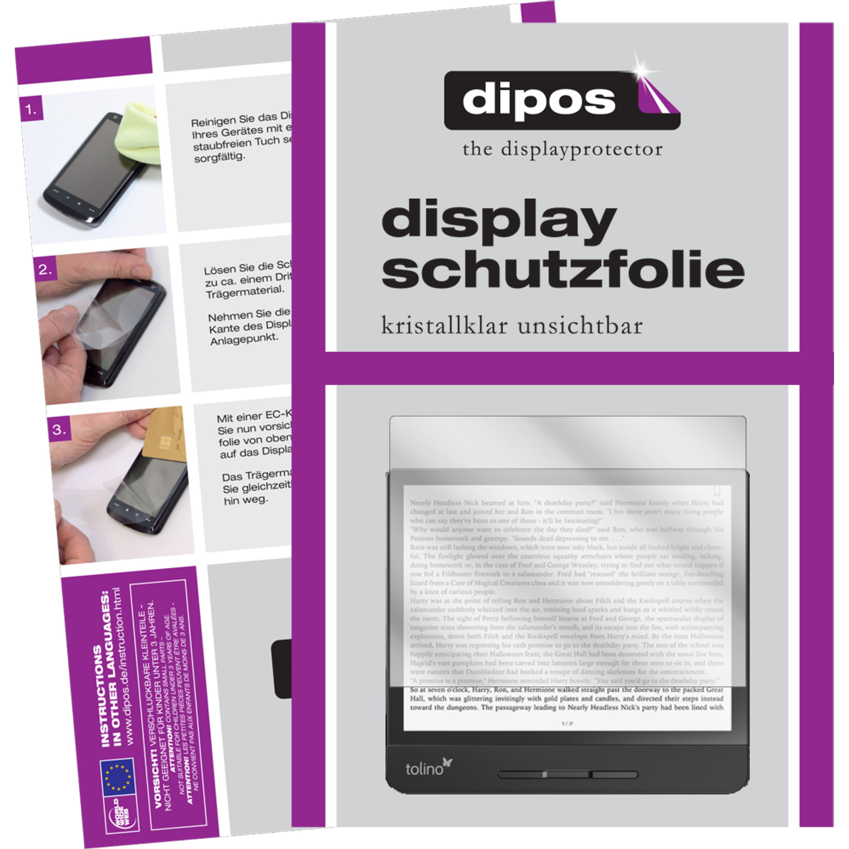 Dipos Displayschutzfolie Crystalclear (2 Stück, epos 2), Tablet Schutzfolie