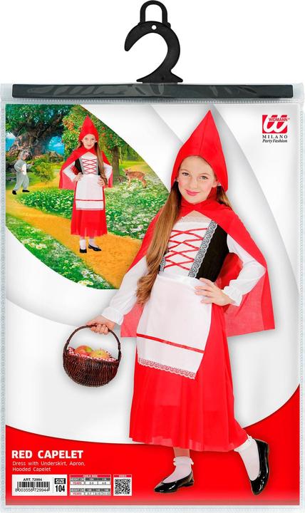 Actual product image Widmann ROTKÄPPCHEN (dress with petticoat, apron, cape with hood), 116 cm / 4-5 years (110)