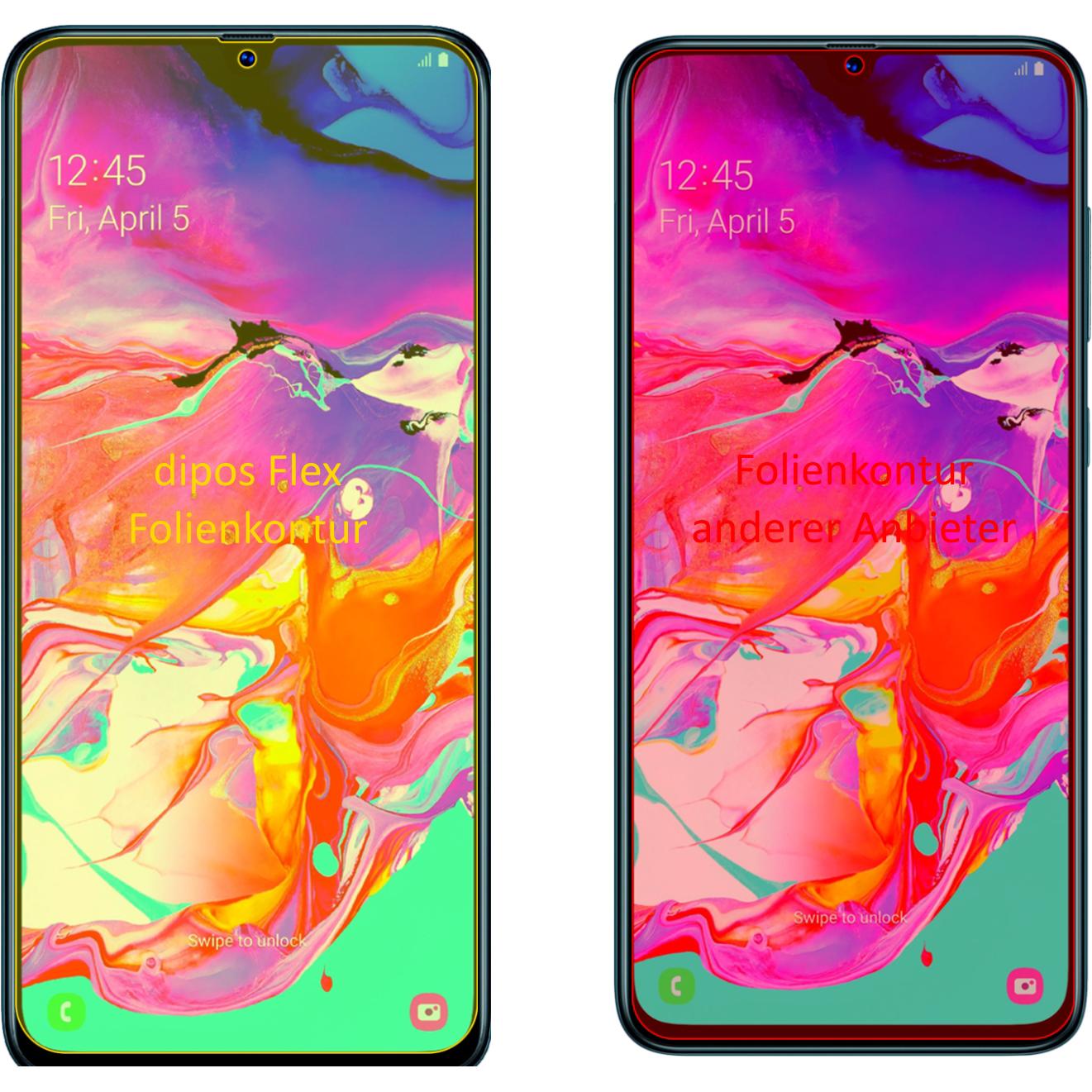 Thumbnail - Dipos Displayschutzfolie Full-Cover 3D (3 Stück, Samsung Galaxy A70S), Smartphone Schutzfolie, Transparent