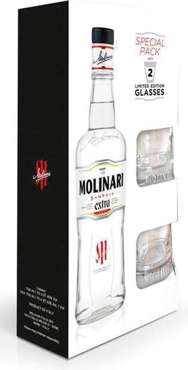 Immagine prodotto Molinari Sambuca Extra Set con 2 bicchieri (1 x 70 cl)