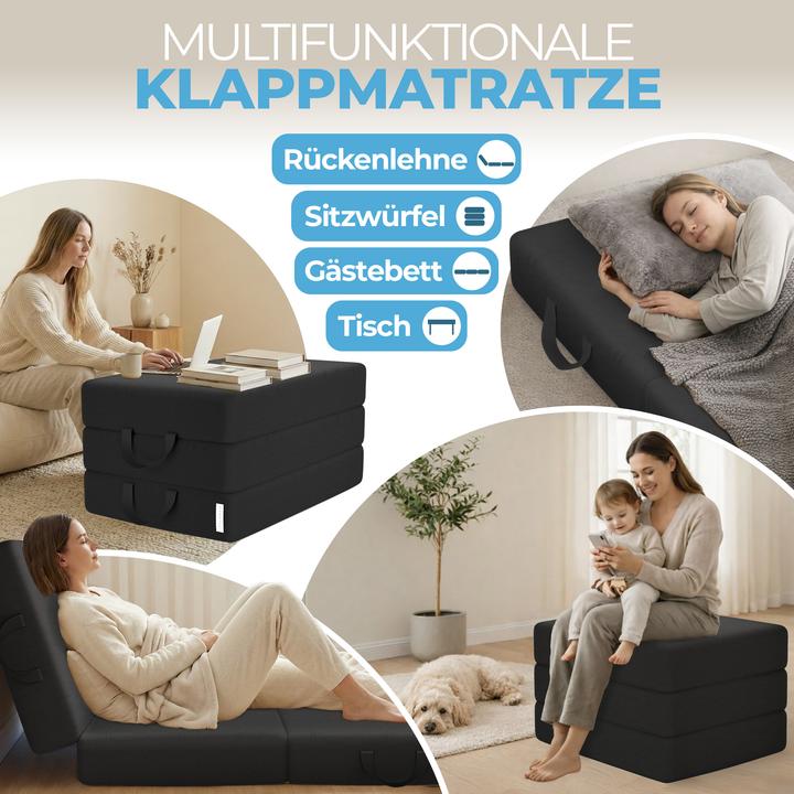 Produktbild Bestschlaf Klappmatratze, 3-teilige Faltmatratze, Reisebett, Gästematratze (75 x 195 cm, Schaumstoffkern)