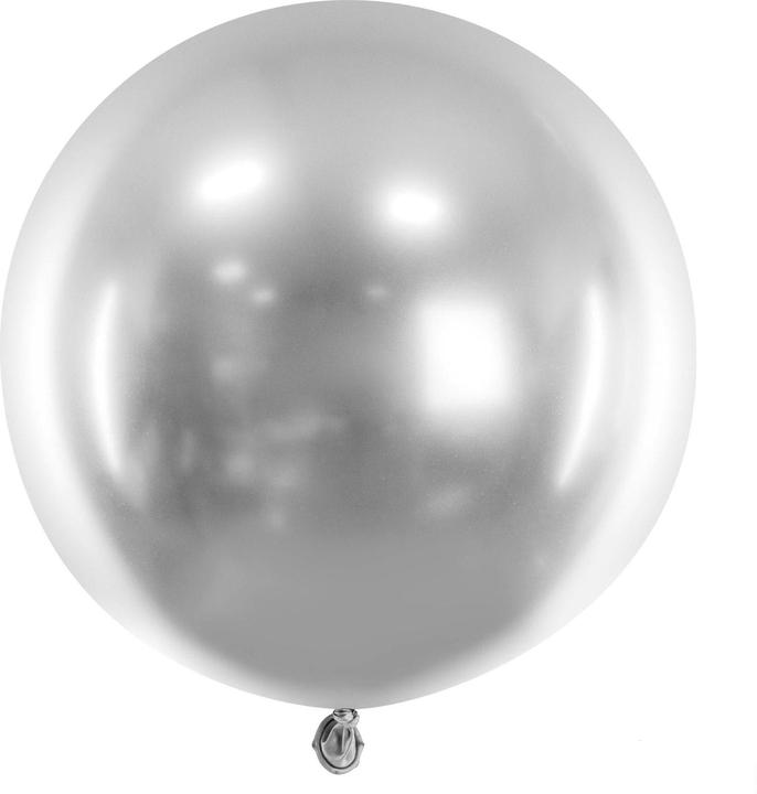Partydeco Rundballon Silber glänzend (1 x)