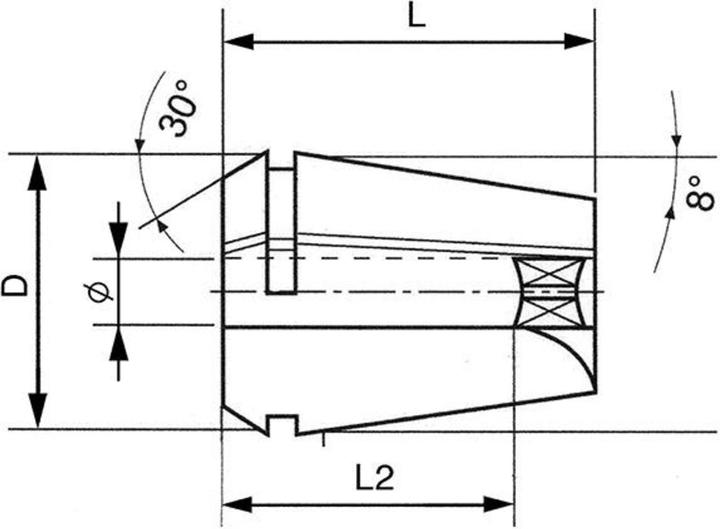 Produktbild Fortis Spannzange Spannbereich 14,0 mm Länge 46,0 mm mit Vierkant ER40