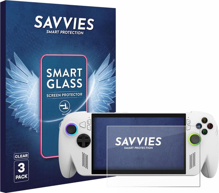 Actual product image Savvies 3x Smart Glass - 9H Hybrid Glass Screen Protector for ASUS ROG Xbox Ally
