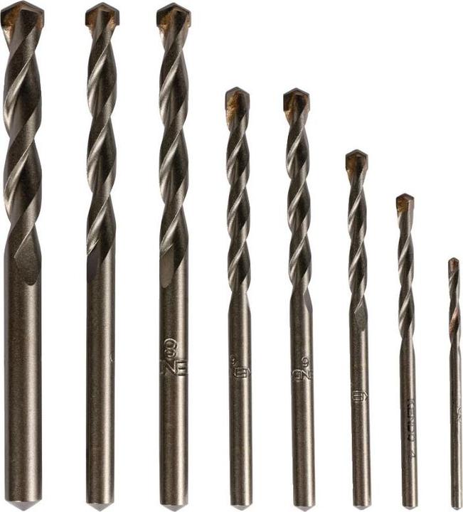 Actual product image Kendo Masonry drill bit set 8x, 3–10 (3, 4, 5, 2 x 6, 2 x 8, 10 mm)