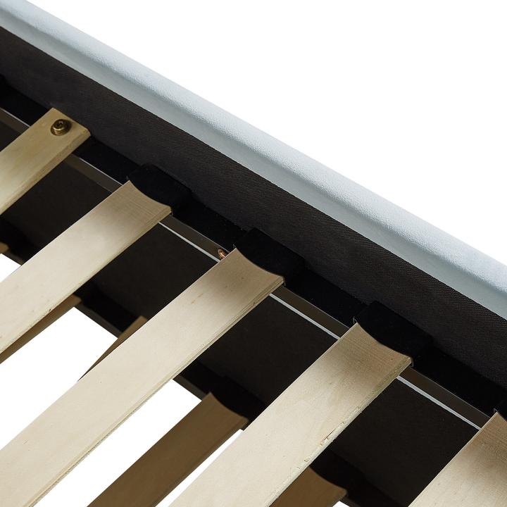 Actual product image Beliani Daybed extendable velvet fabric light blue slatted frame 90 x 200 cm TROYES (90 x 200 cm)