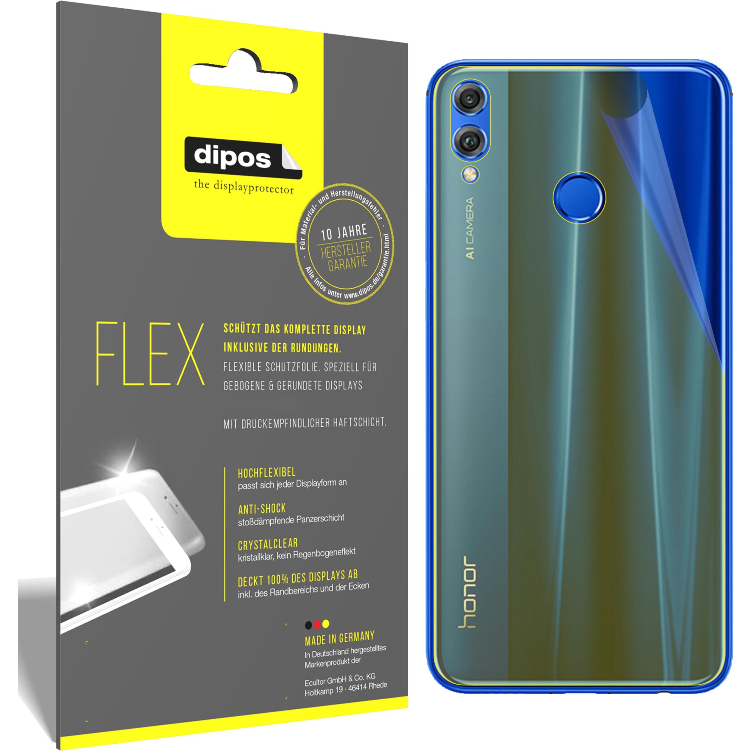Dipos Displayschutzfolie Full-Cover 3D (2 Stück, Honor 8X Max), Smartphone Schutzfolie, Transparent