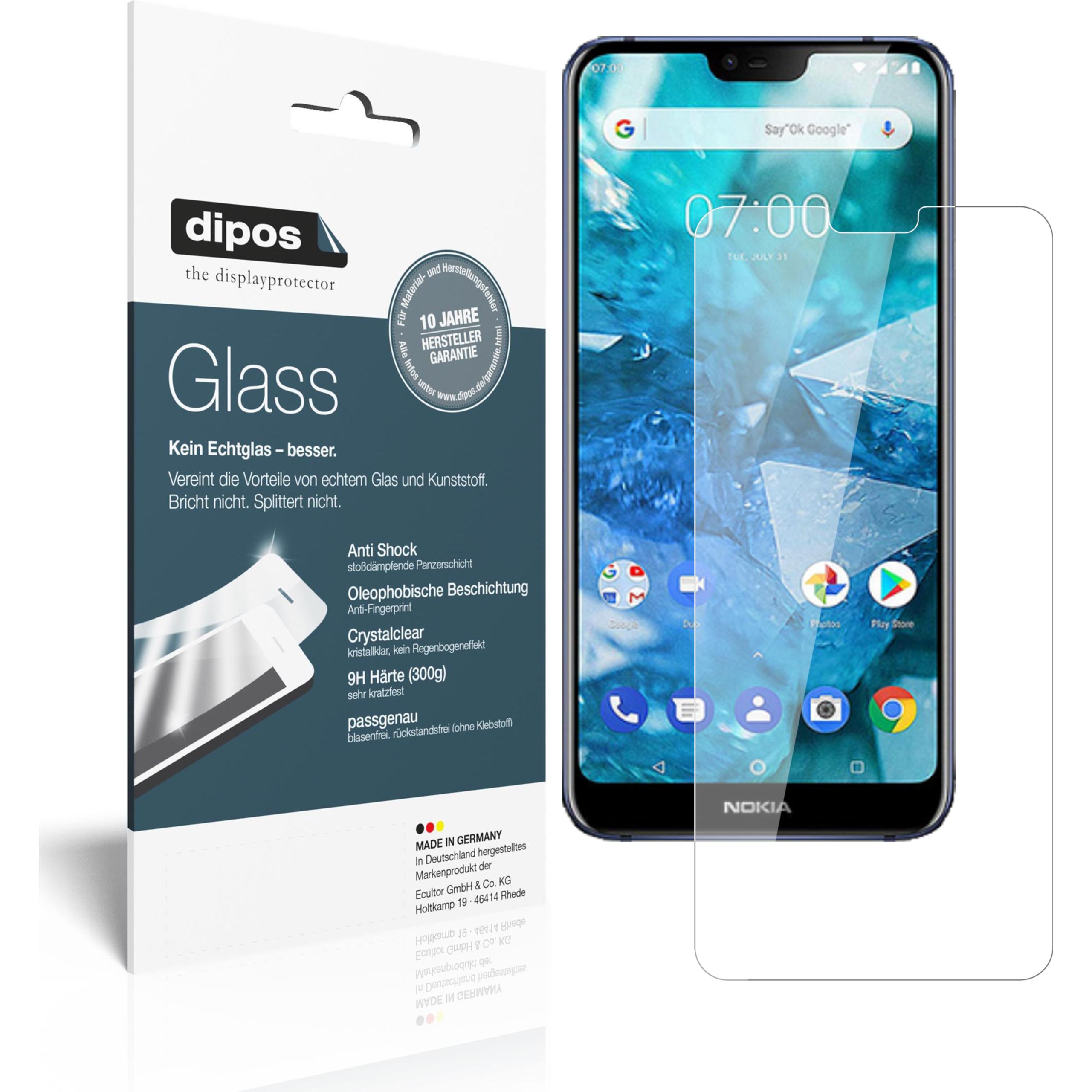 Dipos Displayschutz Anti-Shock (2 Stück, Nokia 7.1 Plus), Smartphone Schutzfolie, Transparent