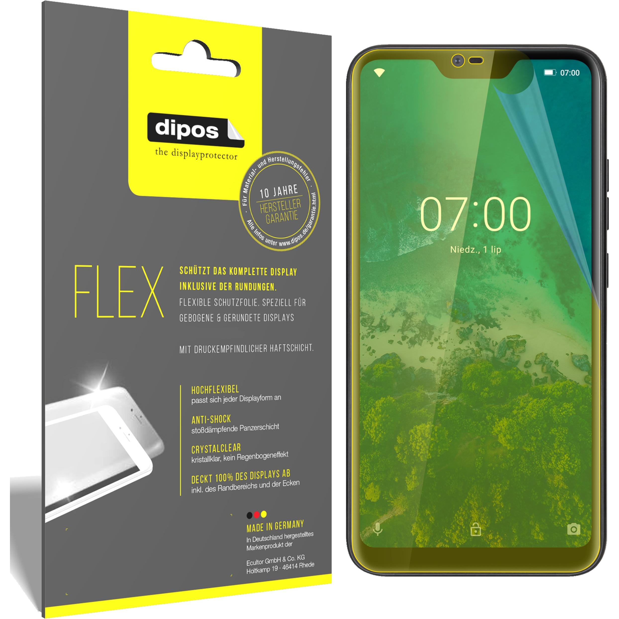 Dipos Displayschutzfolie Full-Cover 3D (3 Stück, Krüger & Matz Live 7), Smartphone Schutzfolie, Transparent