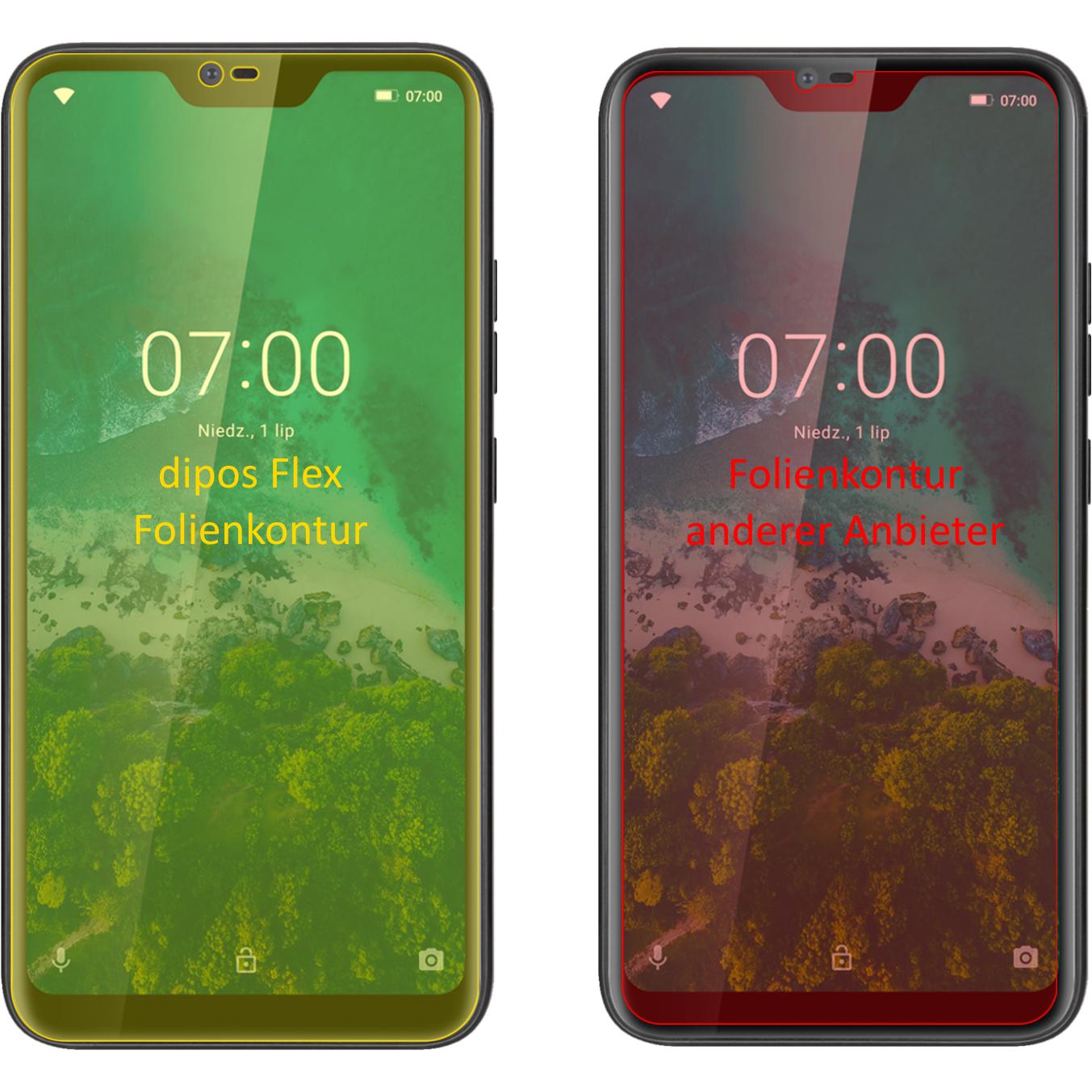 Thumbnail - Dipos Displayschutzfolie Full-Cover 3D (3 Stück, Krüger & Matz Live 7), Smartphone Schutzfolie, Transparent