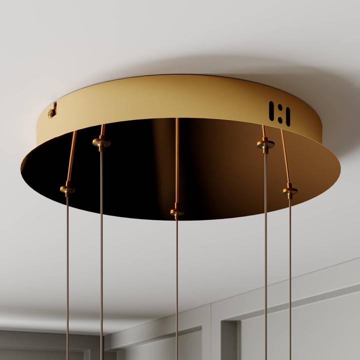 Actual product image Lucande Hayley 5 pendant light Clear/Gold (2066 lm)