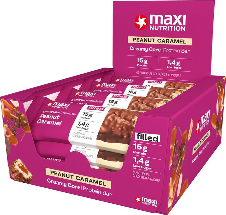 Actual product image Maxi Nutrition Creamy Core Caramel/Peanut bar, 12 x 45 g (540 g, 12 pcs.)