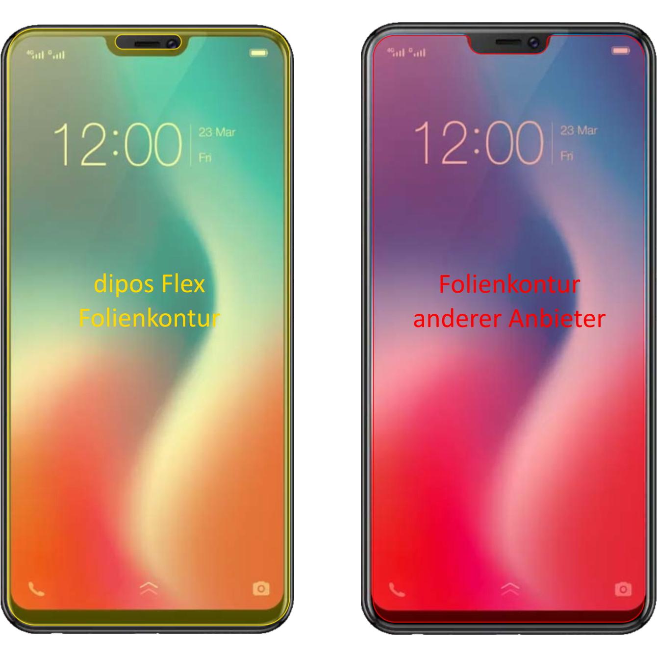 Thumbnail - Dipos Displayschutzfolie Full-Cover 3D (2 Stück, Vivo V9 Pro), Smartphone Schutzfolie, Transparent
