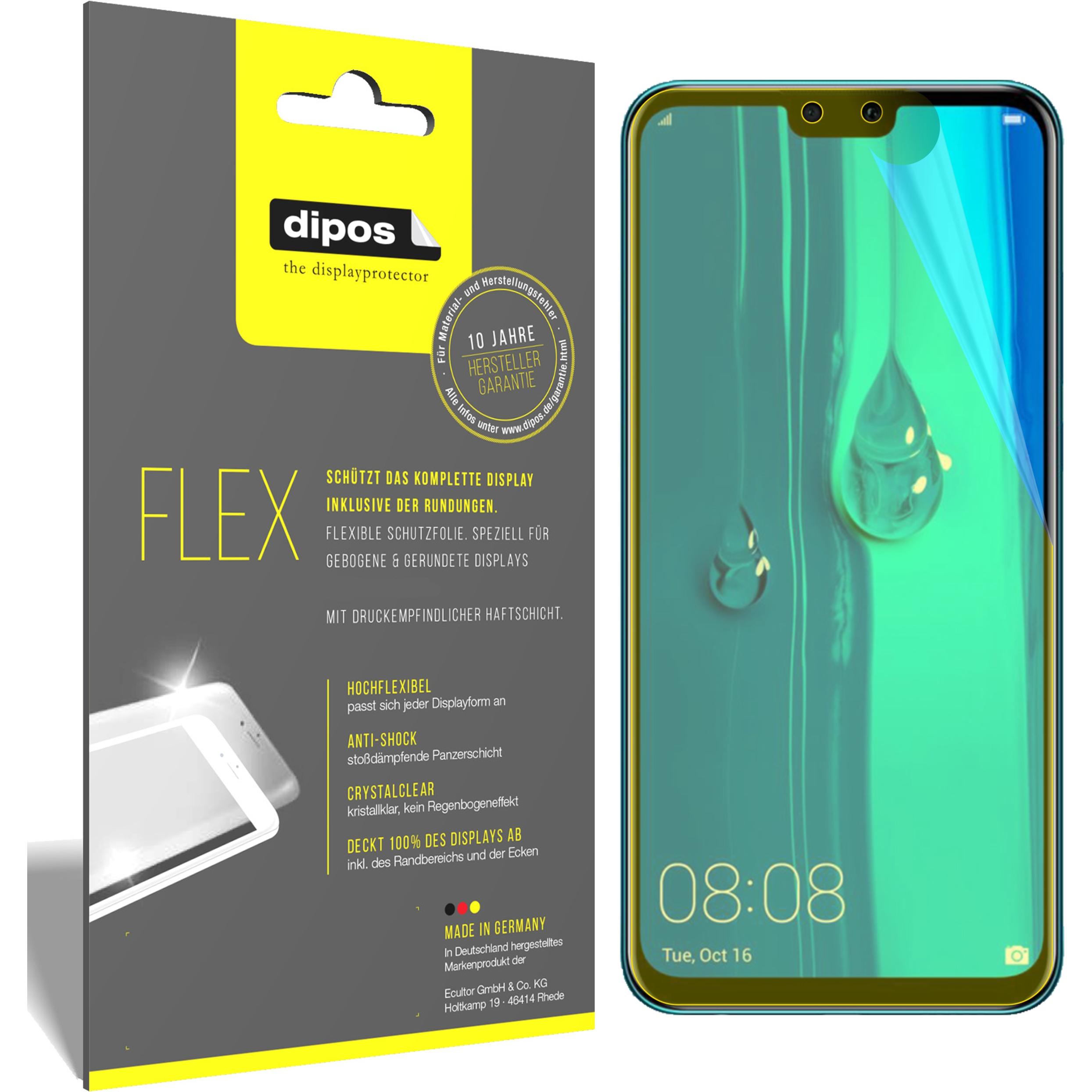 Dipos Displayschutzfolie Full-Cover 3D (2 Stück, Huawei Y9 (2019)), Smartphone Schutzfolie, Transparent