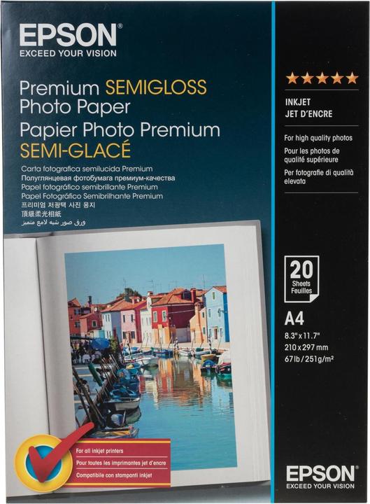Actual product image Epson Premium Semigloss (251 g/m², A4, 20 x)