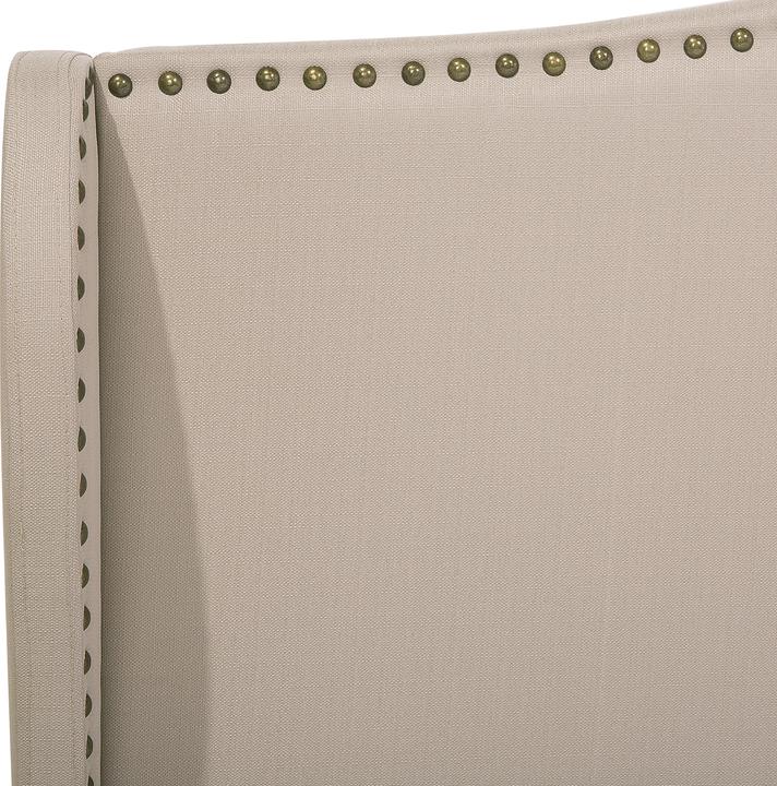 Actual product image Beliani Upholstered bed linen look beige slatted frame 180 x 200 cm COLMAR (180 x 200 cm)