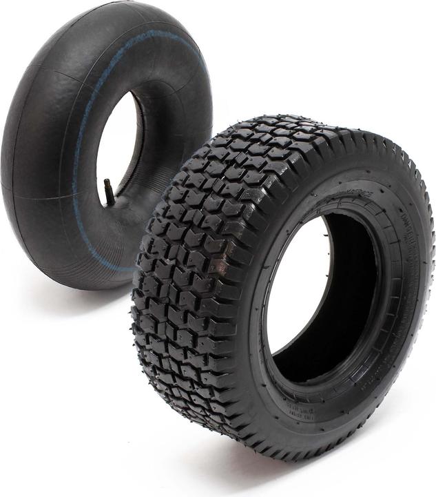 Actual product image Wiltec Lawn Mower Tyre Set 2 Tyres with Inner Tubes with Straight Valves 16x6.50-8 4PR (Lawn tractor, Tractor accessories)