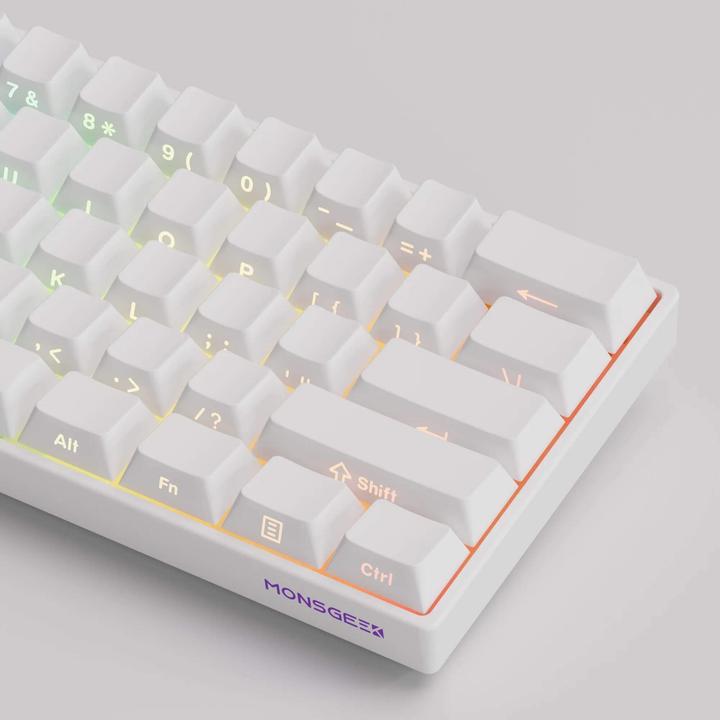 Actual product image Akko MonsGeek FUN60 Pro Wireless Gaming-Tastatur, RGB, Glare Magnetic Switch – weiss, ANSI (US) (US, Cable, Wireless)
