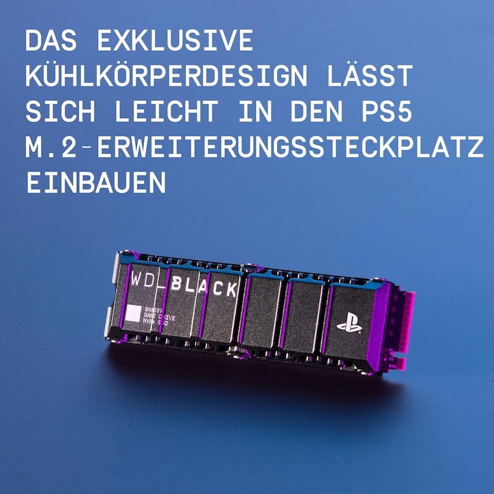 Produktbild WD Black SN850P mit Heatsink für PS5 (2000 GB, M.2 2280)
