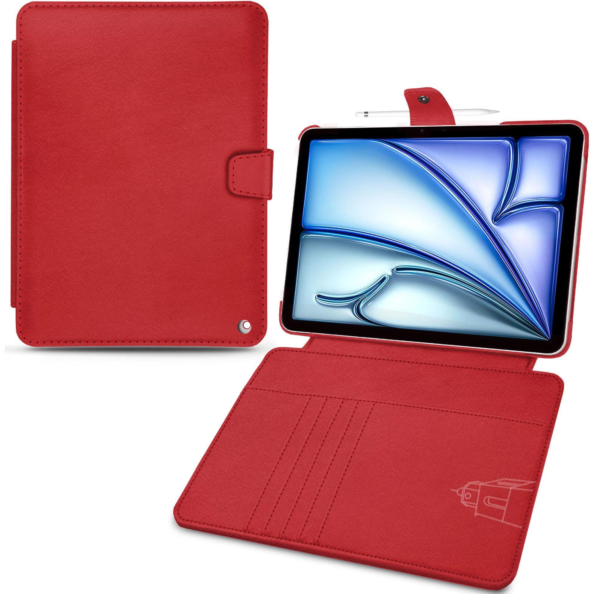 Noreve Lederschutzhülle Wallet (iPad Air 2022 (5. Gen), iPad Air 2020 (4. Gen)), Tablet Hülle, Rot