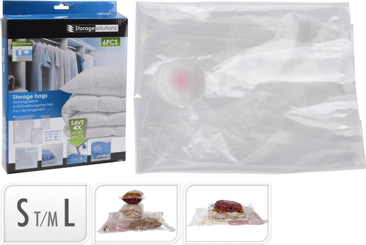 Actual product image Storage Solutions Set of 12 vacuum bags with screw cap, 6 x small, 4 x medium and 2 x large