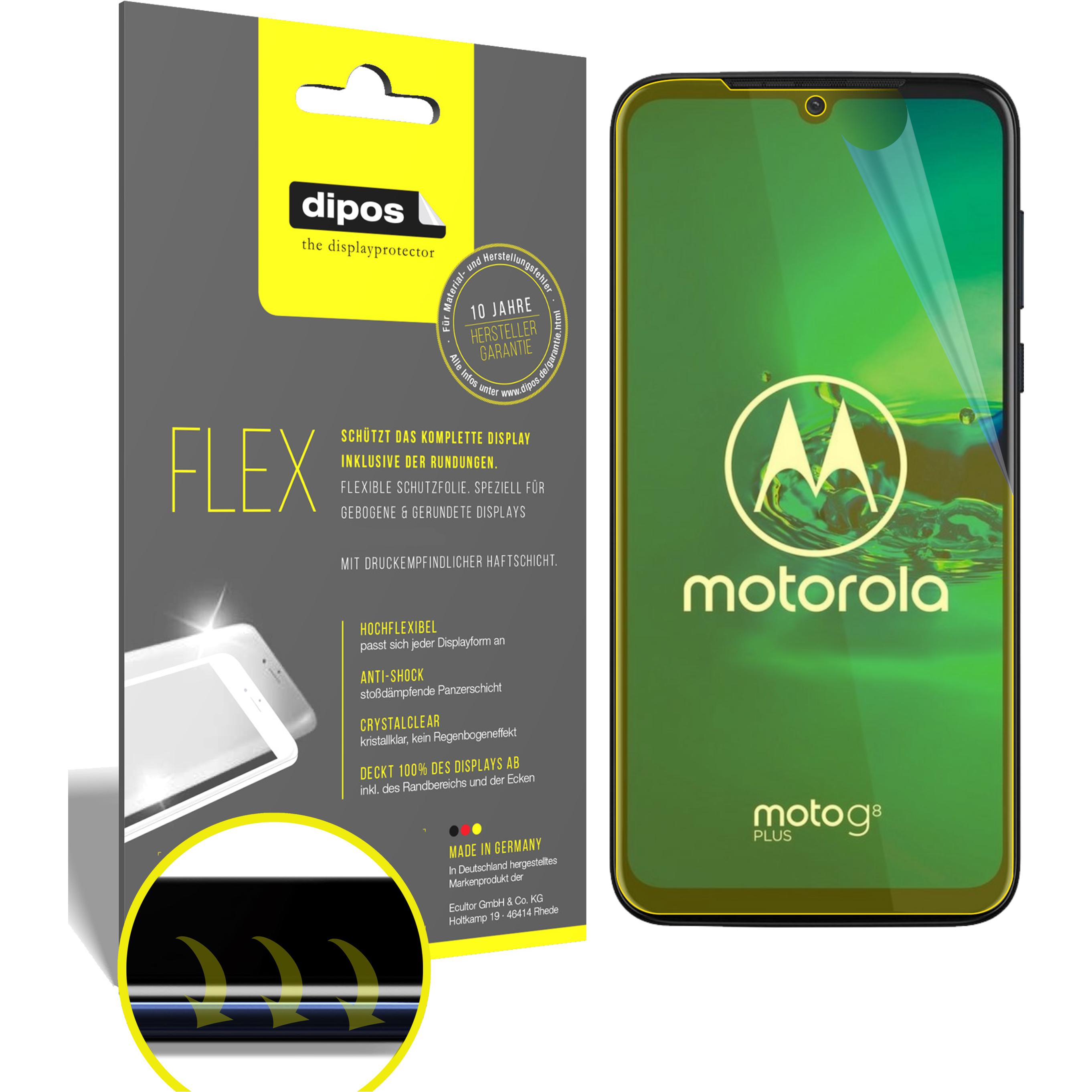 Dipos Displayschutzfolie Full-Cover 3D (2 Stück, Motorola Moto G8 Plus), Smartphone Schutzfolie, Transparent