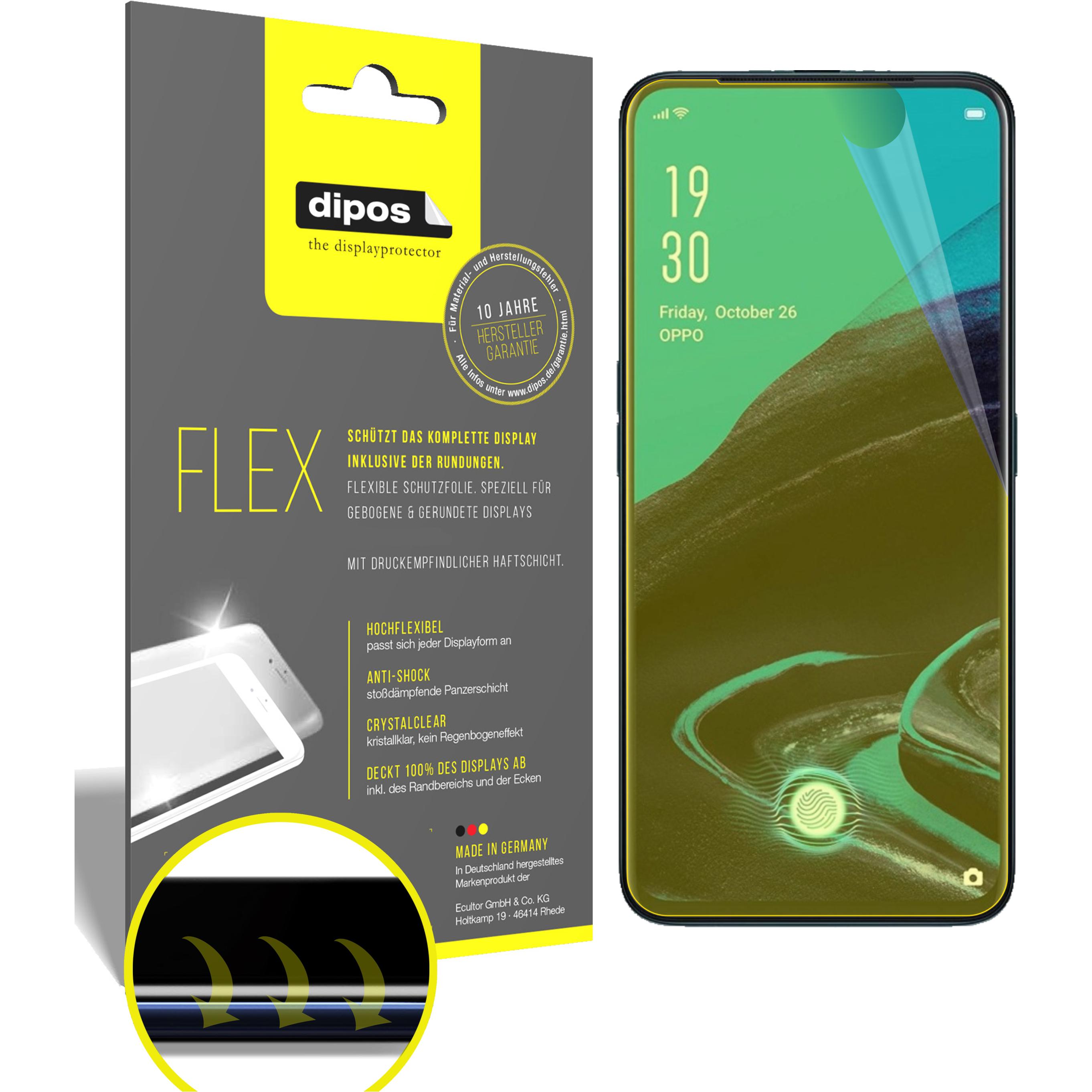 Dipos Displayschutzfolie Full-Cover 3D (3 Stück, Oppo Reno 2 F), Smartphone Schutzfolie, Transparent