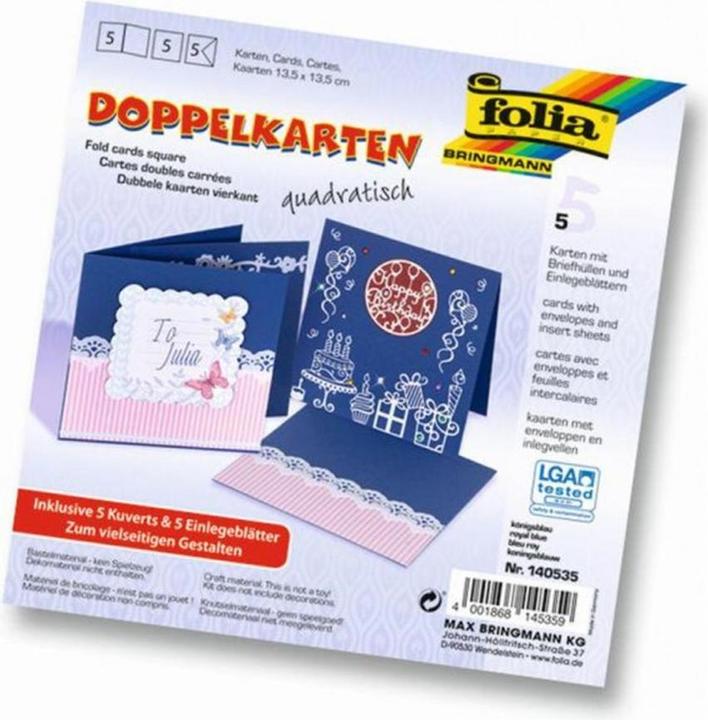 Folia Doppelkarten quadratisch 220 g/m2 (220 g/m², 5 x)
