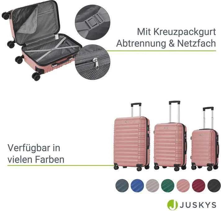Produktbild Juskys 3-teiliges Hartschalenkoffer-Set mit 360° Rollen (120 l)