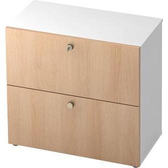 Hammerbacher, Aktenschrank, Hängeregisterschrank 2OH SG Weiss/Eiche