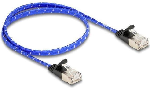 Produktbild Delock RJ45 Flachband Netzwerkkabel mit Geflechtmantel Cat.6 (U/FTP, CAT6a, 0.50 m)