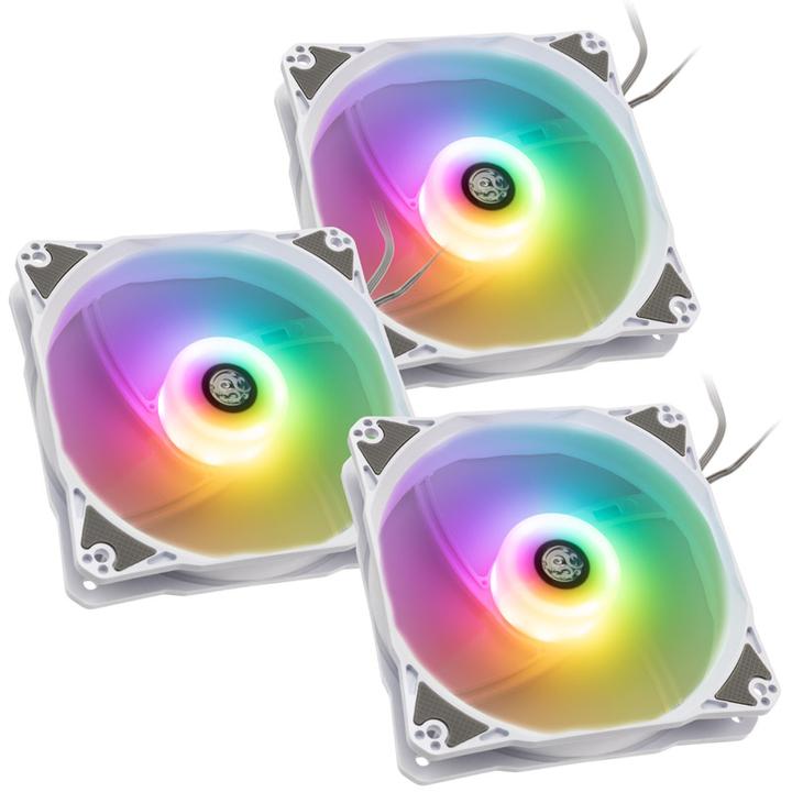 Bitspower Ventilatore Notos RGB PWM, 120mm - bianco, confezione da 3 (120 mm, 3 x)