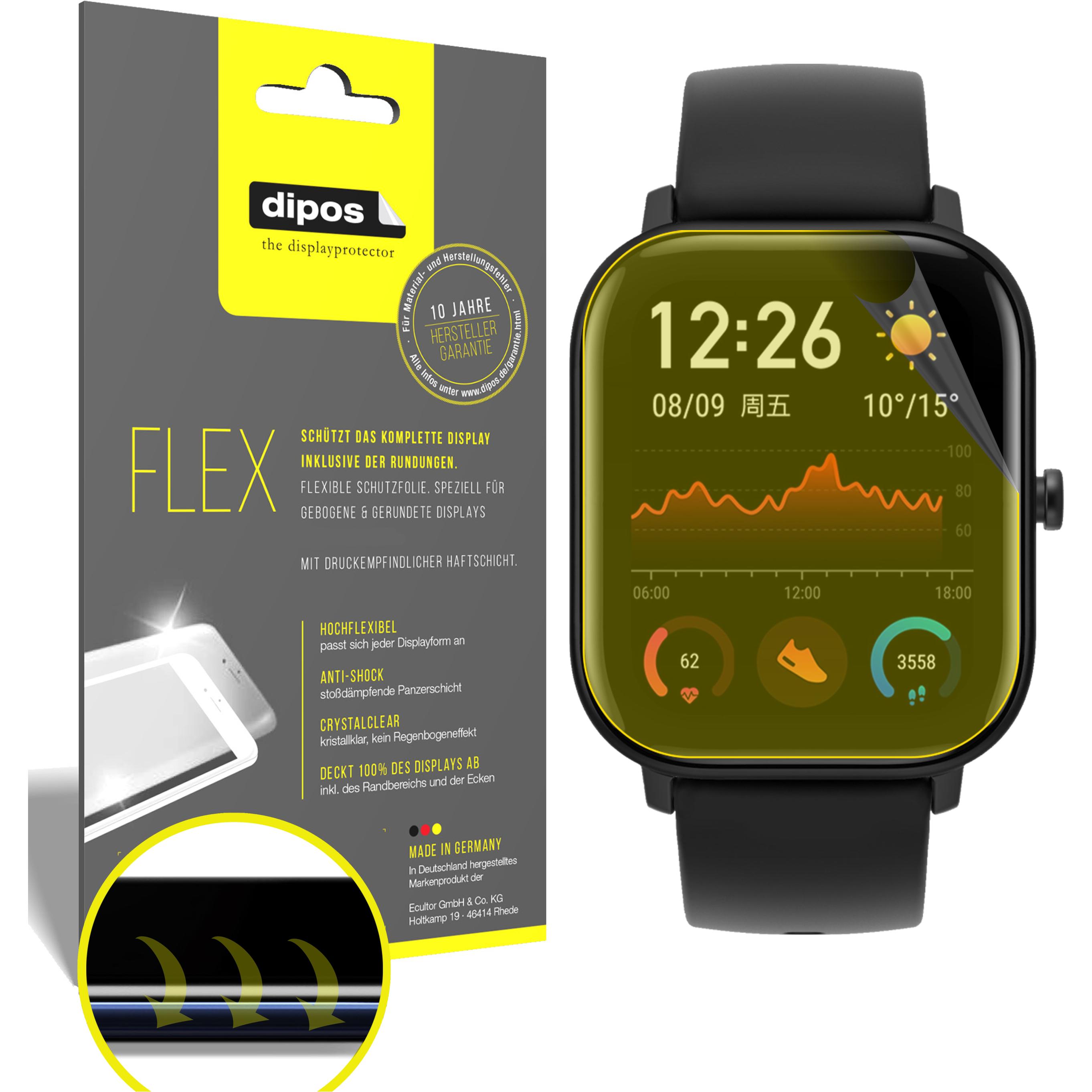 Dipos Displayschutzfolie Full-Cover 3D, Smartwatch Schutzfolie, Transparent